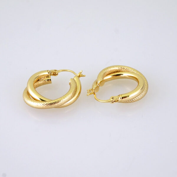 E1892 Earrings - Aretes - Plain - 14k Real Color