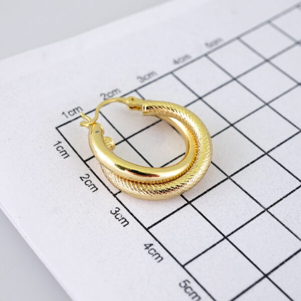 E1892 Earrings - Aretes - Plain - 14k Real Color