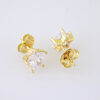 E1867 Earrings - Aretes - Zircon Stone - 14K Real Color - Image 2
