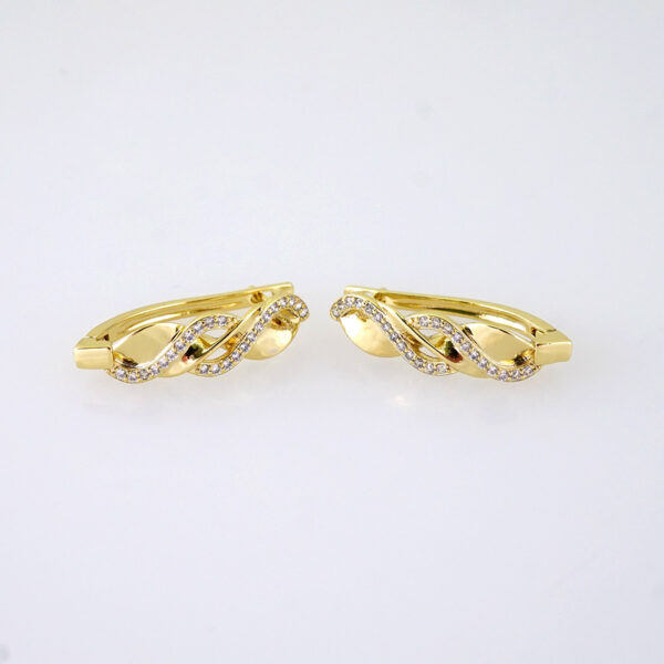 E1871 Earrings - Aretes - Zircon Stone - 14K Real Color