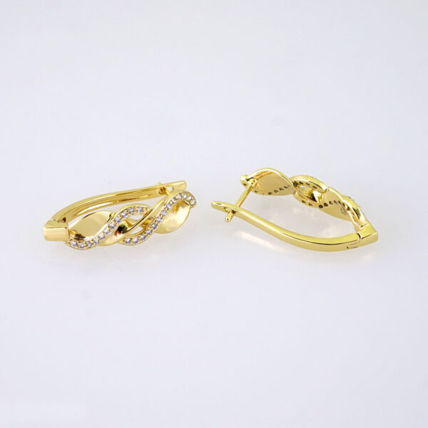E1871 Earrings - Aretes - Zircon Stone - 14K Real Color - Image 2