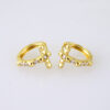 E1873 Earrings - Aretes - Zircon Stone - 14K Real Color