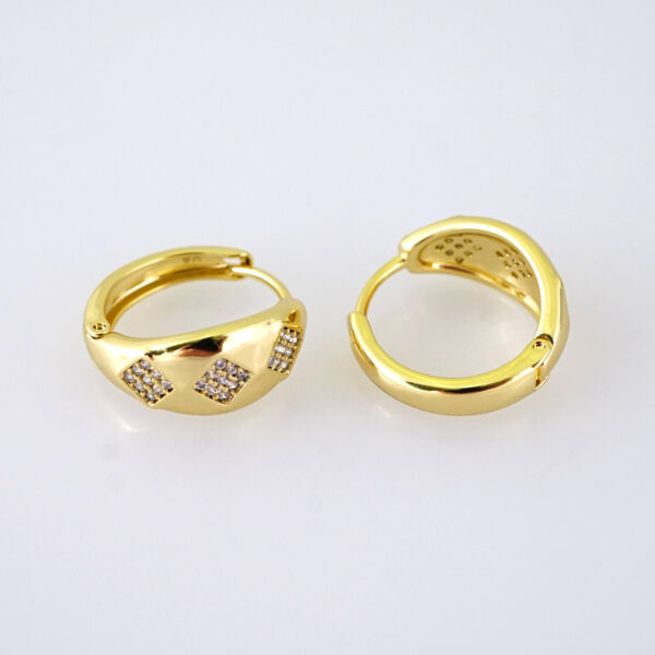 E1875 Earrings - Aretes - Zircon Stone - 14K Real Color