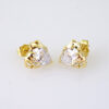 E1877 Earrings - Aretes - Zircon Stone - 14K Real Color