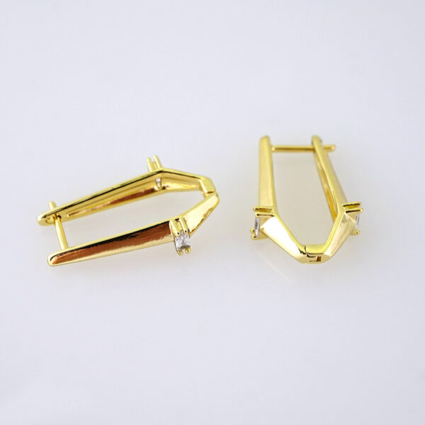 E1878 Earrings - Aretes - Zircon Stone - 14K Real Color