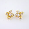 E1879 Earrings - Aretes - Zircon Stone - 14K Real Color