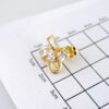 E1879 Earrings - Aretes - Zircon Stone - 14K Real Color - Image 3