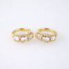 E1883 Earrings - Aretes - Zircon Stone - 14K Real Color