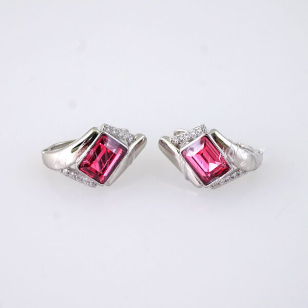 E1888 Earrings - Aretes - Zircon Stone - 14K Real Color