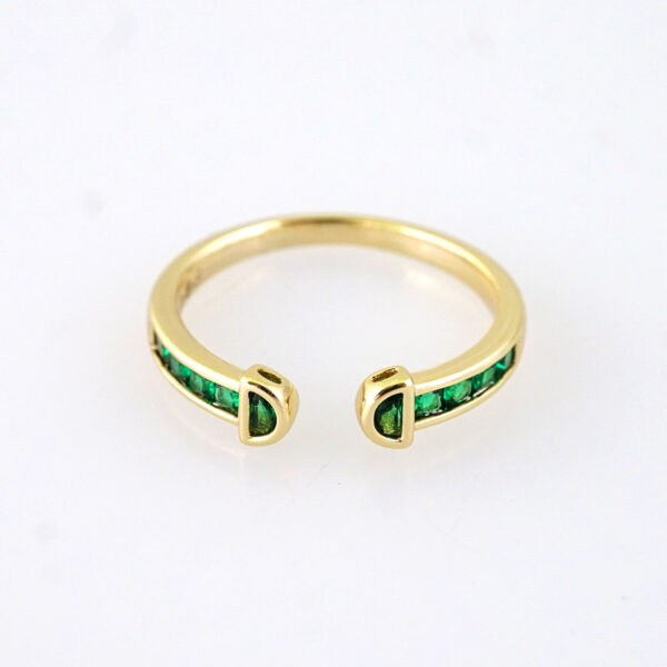 R664 RING - ANILLO - 14K Real Color - Green - Ajustable