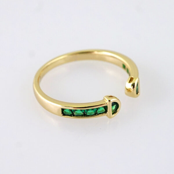 R664 RING - ANILLO - 14K Real Color - Green - Ajustable