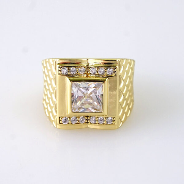 R671 RING - ANILLO - Zircon Stone - 14K Real Color