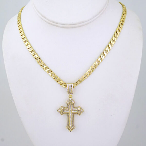 SET1472 Chain & Colgantes- Choker W - Pendants- 14K Real Color - Zircon Stone - 6mm x60cm