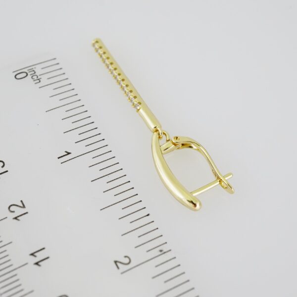 E1936 Earrings - Aretes - Zircon Stone - 14K Real Color