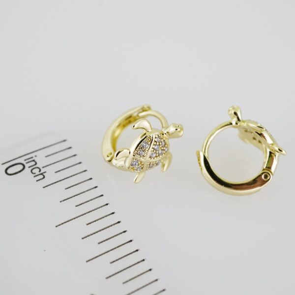 E1939 Earrings - Aretes - Zircon Stone - 14K Real Color