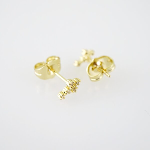 E1941 Earrings - Aretes - Zircon Stone - 14K Real Color