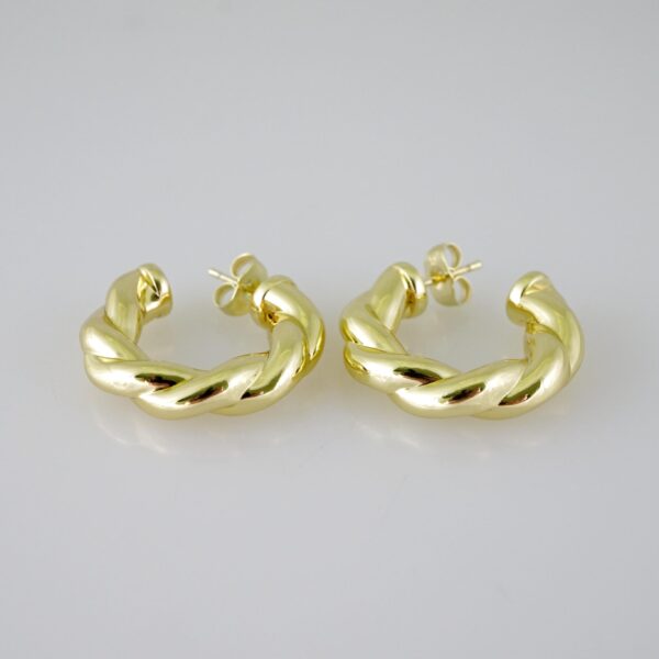 E1944 Earrings - Aretes - Plain - 14k Real Color