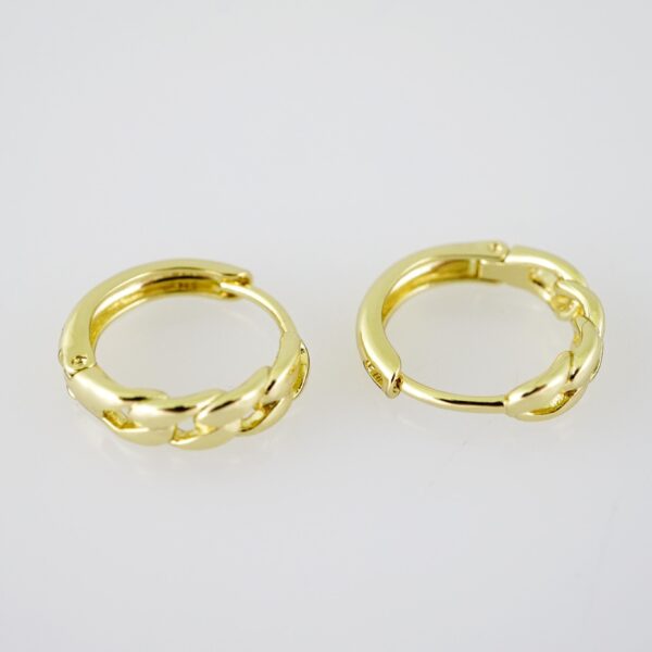 E1948 Earrings - Aretes - Plain - 14k Real Color