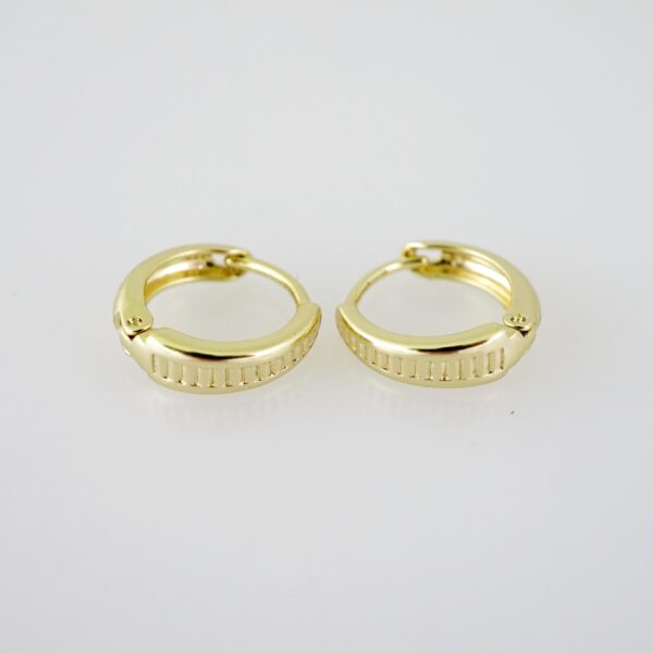 E1951 Earrings - Aretes - Plain - 14k Real Color