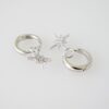 E1952 Earrings - Aretes - Zircon Stone - Silver Color