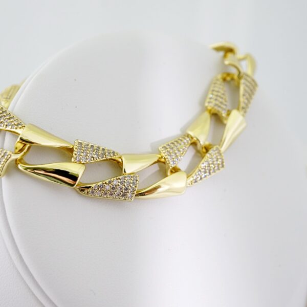 SET1495 Gargantilla & Pulsera - Choker W - Bracelet - 14K Real Color - Zircon Stone