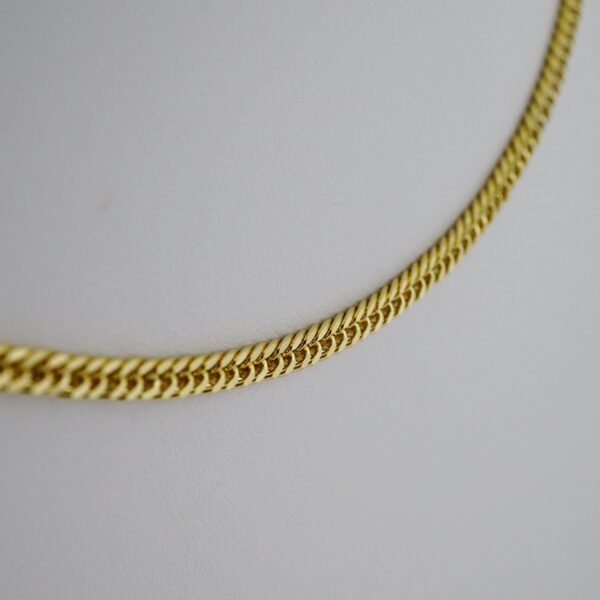 SET1500 Gargantilla & Pulsera - Choker W - Bracelet - Plain - 14K Real Color - 2mmX45cm
