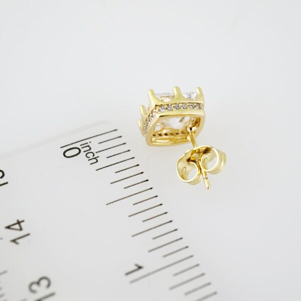 E1925 Earrings - Aretes - Zircon Stone - 14K Real Color