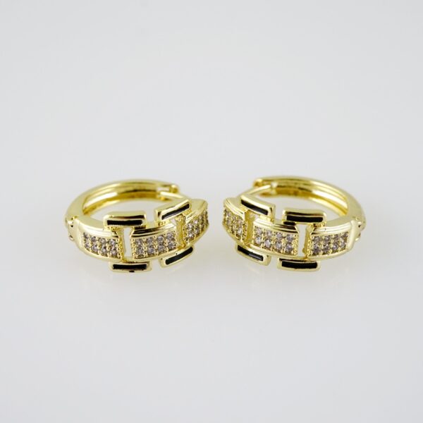 E1969 Earrings - Aretes - Zircon Stone - 14K Real Color