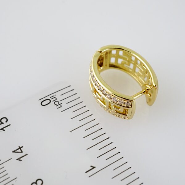 E1974 Earrings - Aretes - Zircon Stone - 14K Real Color