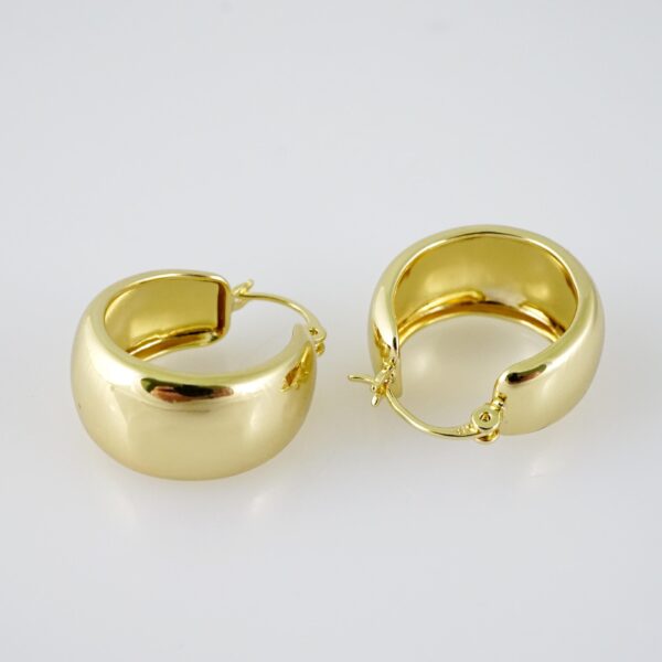 E1975 Earrings - Aretes - Plain - 14k Real Color
