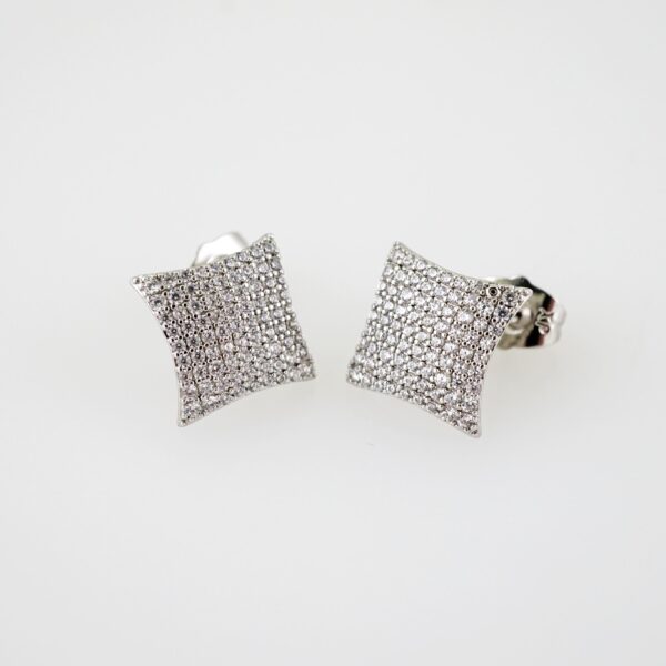 E1988 Earrings - Aretes - Zircon Stone - Silver Color