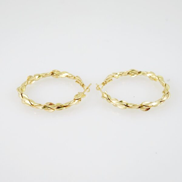 E1990 Earrings - Aretes - Plain - 14k Real Color