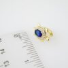 E1993 Earrings - Aretes - Zircon Stone - 14K Real Color - Blue