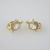 E1994 Earrings - Aretes - Zircon Stone - 14K Real Color