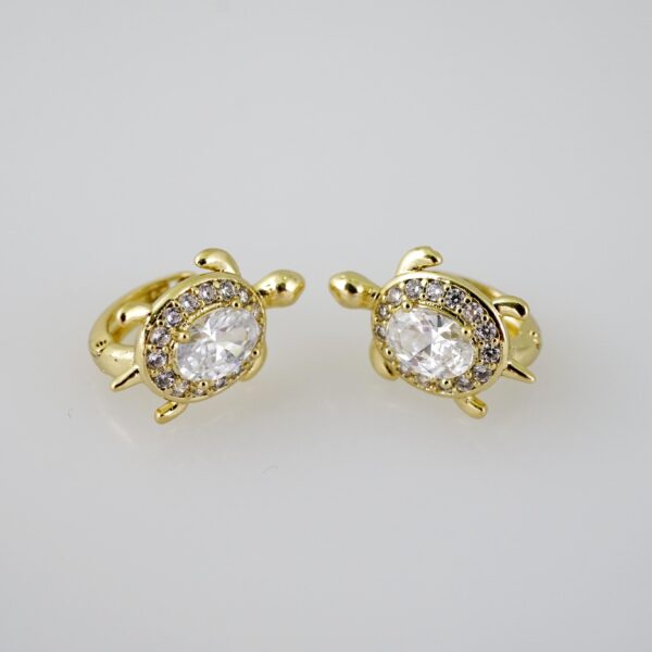 E1994 Earrings - Aretes - Zircon Stone - 14K Real Color