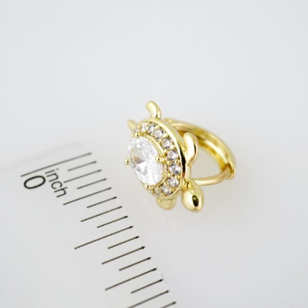 E1994 Earrings - Aretes - Zircon Stone - 14K Real Color