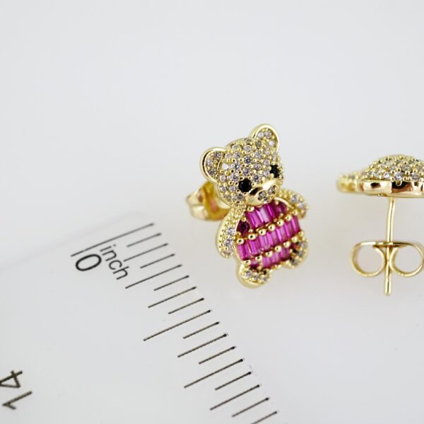 E1999 Earrings - Aretes - Zircon Stone - 14K Real Color
