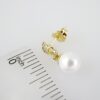 E2001 Earrings - Aretes - Zircon Stone - 14K Real Color - Pearl - Image 3