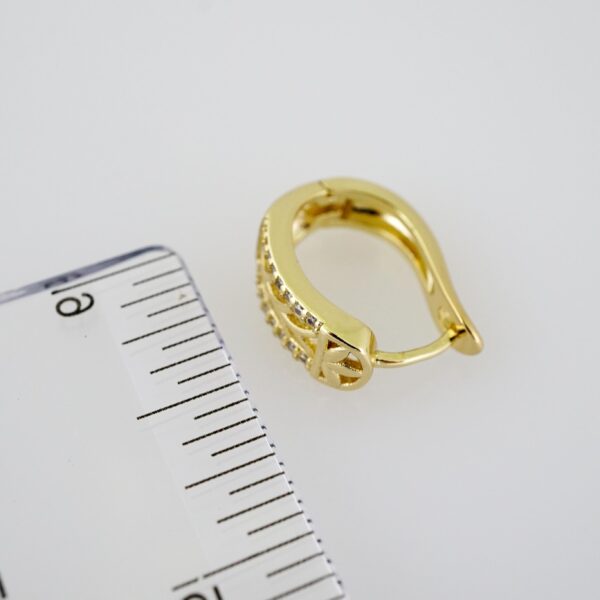 E2012 Earrings - Aretes - Zircon Stone - 14K Real Color