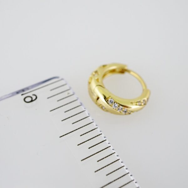 E2018 Earrings - Aretes - Zircon Stone - 14K Real Color