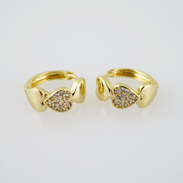 E2019 Earrings - Aretes - Zircon Stone - 14K Real Color