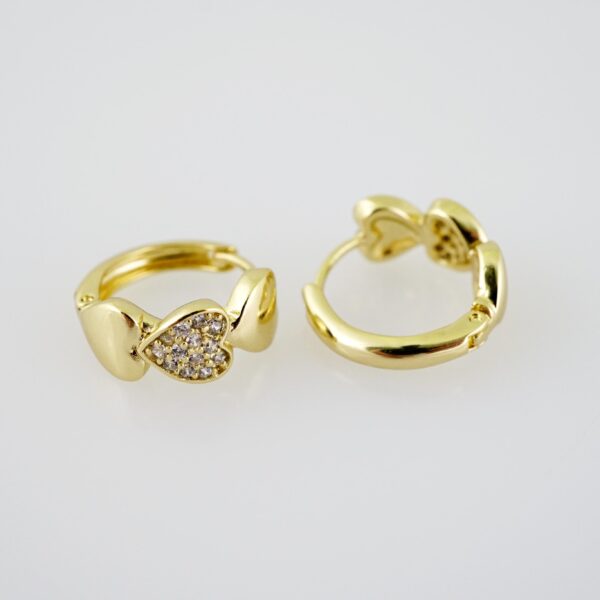 E2019 Earrings - Aretes - Zircon Stone - 14K Real Color