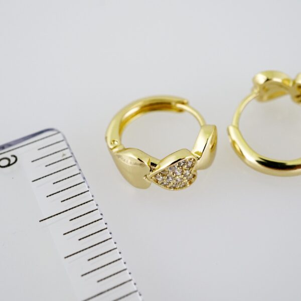 E2019 Earrings - Aretes - Zircon Stone - 14K Real Color