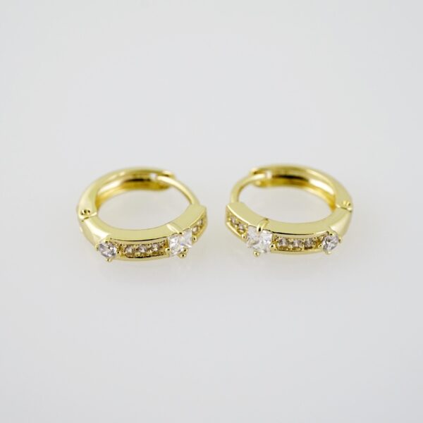 E2020 Earrings - Aretes - Zircon Stone - 14K Real Color