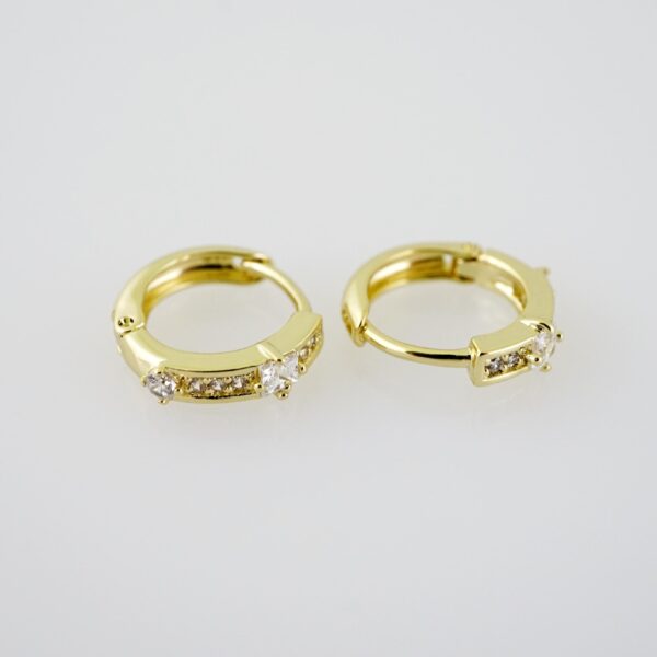 E2020 Earrings - Aretes - Zircon Stone - 14K Real Color