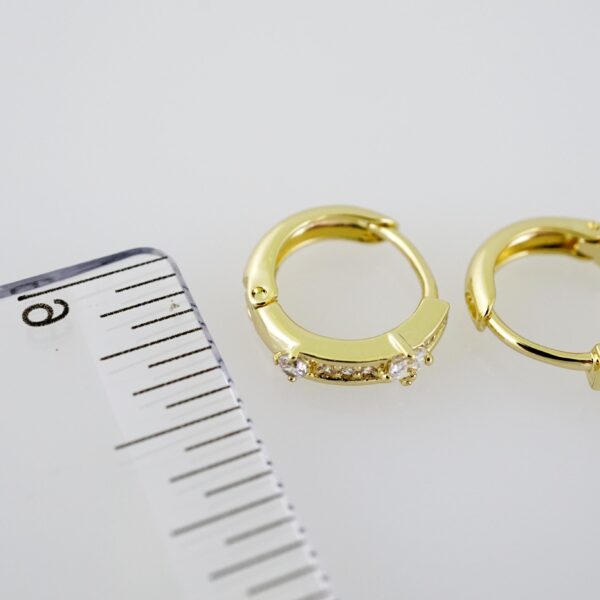 E2020 Earrings - Aretes - Zircon Stone - 14K Real Color