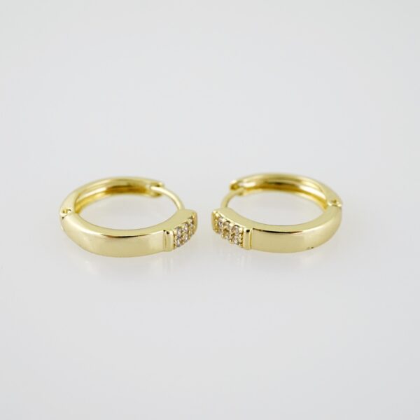 E2021 Earrings - Aretes - Zircon Stone - 14K Real Color