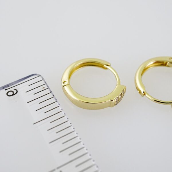 E2021 Earrings - Aretes - Zircon Stone - 14K Real Color