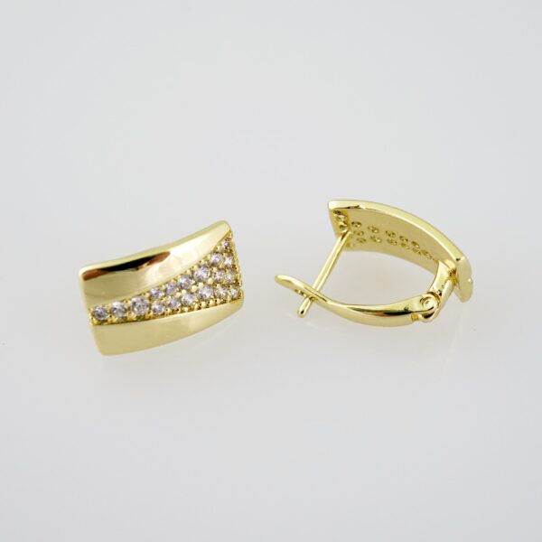 E2023 Earrings - Aretes - Zircon Stone - 14K Real Color