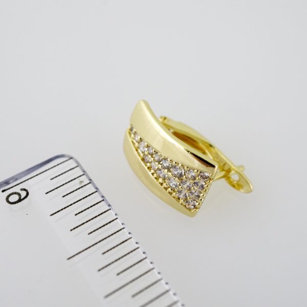 E2023 Earrings - Aretes - Zircon Stone - 14K Real Color
